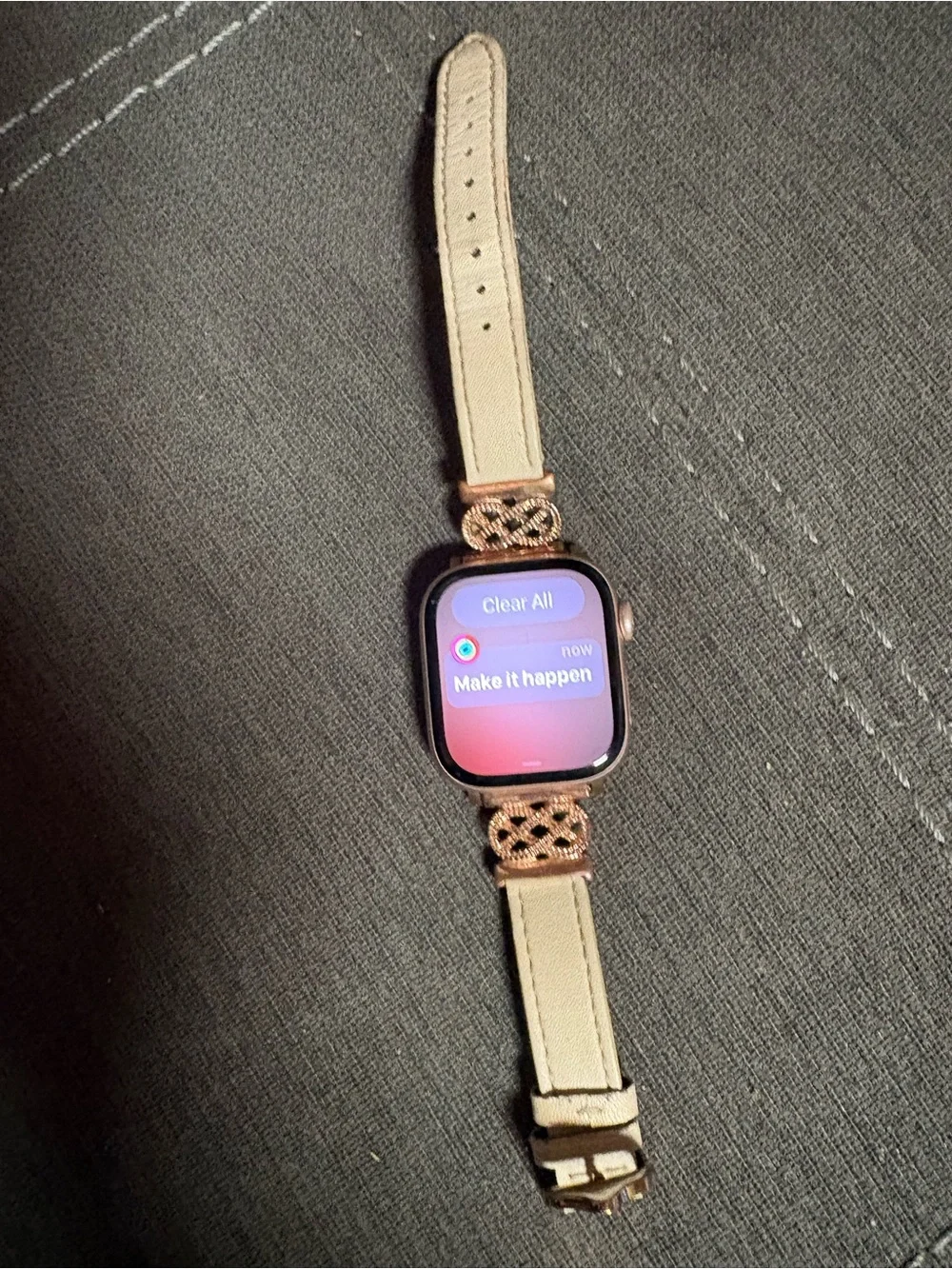 Apple Rose Gold Smartwatch with Braided Metallic Band